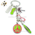 Stamped alloy Hard Enamel metal trolley coin keychain keyholder